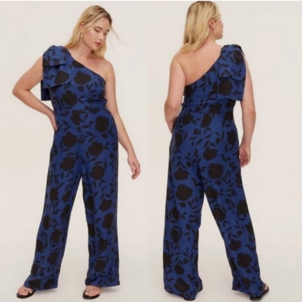NWT Kate Spade X Target Women’s Size 17 Floral One Shoulder Linen Blend Jumpsuit